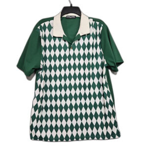 PJ Paul Jones XL Polo Shirt Diamond Pattern Kelly Green Golf Shirt